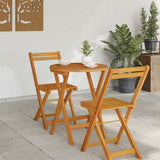 Garden Table Folding Natural 60 x 60 x 72 cm Solid Acacia Wood - Side View