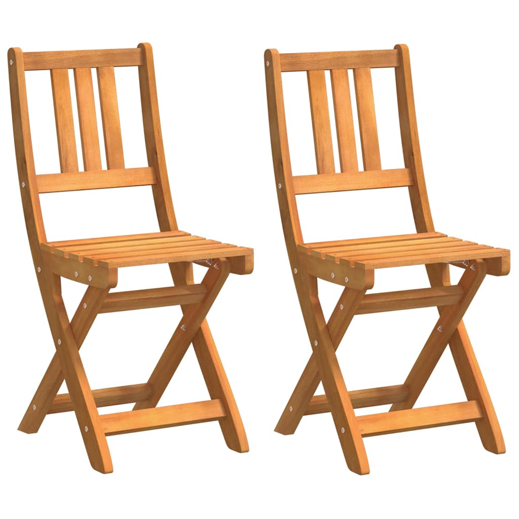 Outdoor Bistro Chairs with Cushion 2 pcs Solid Acacia Wood