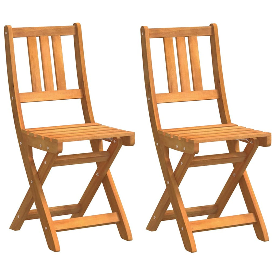 Outdoor Bistro Chairs 2 pcs Solid Acacia Wood