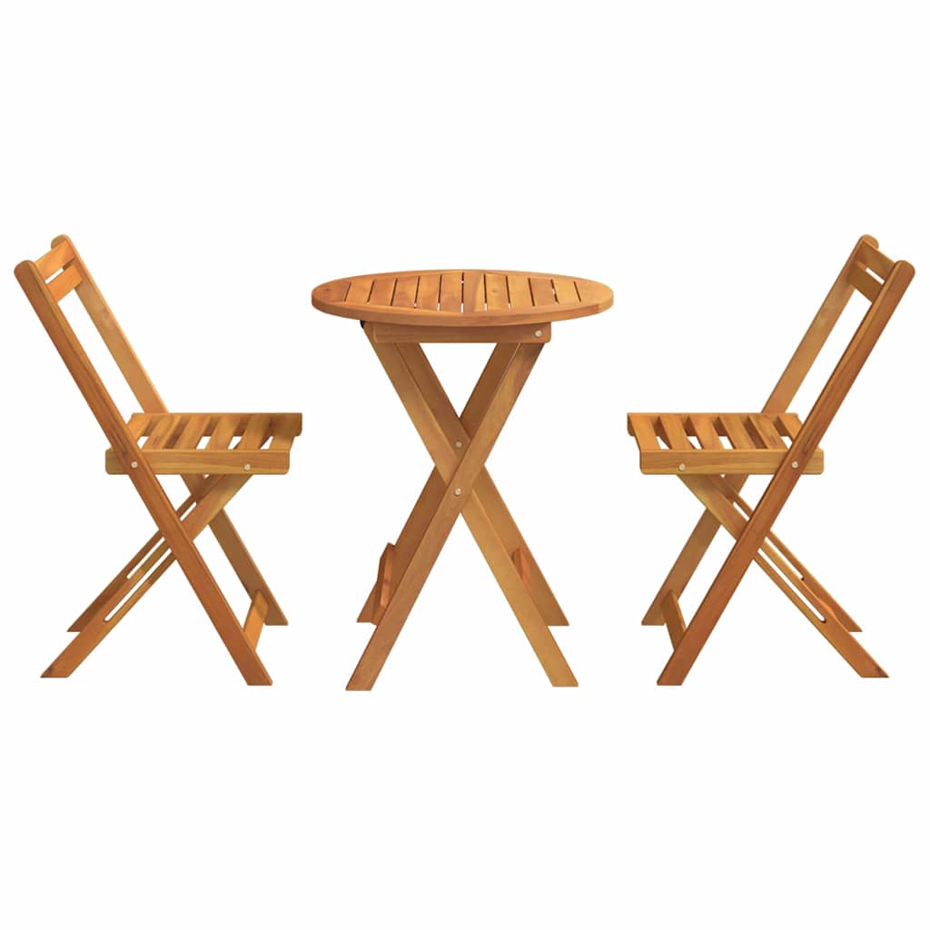 Garden Dining Set 3 pcs Oil Natural Solid Acacia Wood