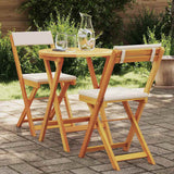 Garden Bistro Set with Cushion 3 pcs Brown Solid acacia wood