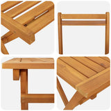 Bistro Set Folding 5 pcs Oil Natural Solid Acacia Wood