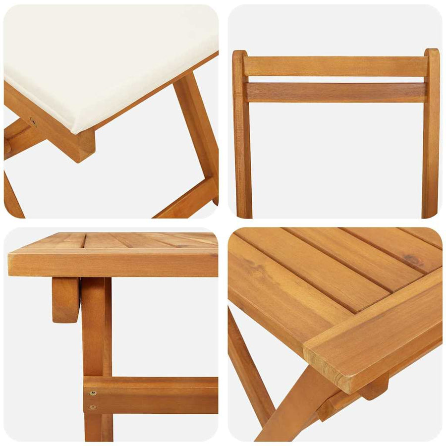 Bistro Set 5 pcs Oil Natural Solid Acacia Wood
