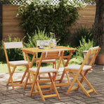 Bistro Set 5 pcs Oil Natural Solid Acacia Wood