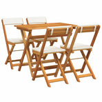 Bistro Set 5 pcs Oil Natural Solid Acacia Wood