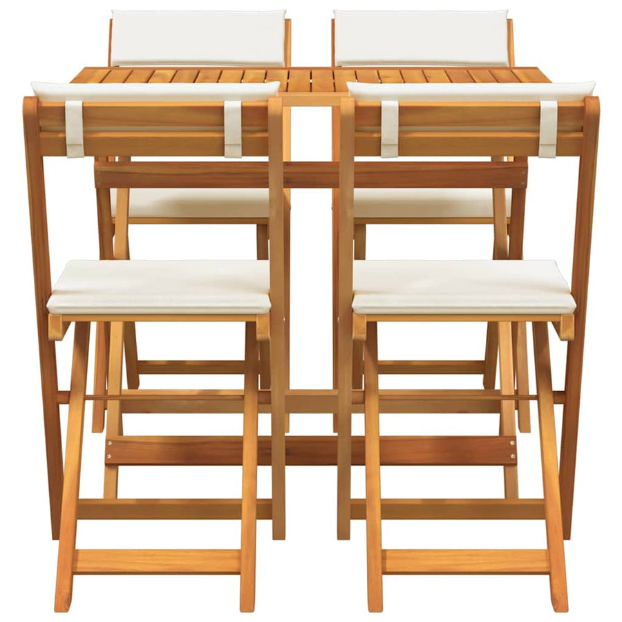 Bistro Set 5 pcs Oil Natural Solid Acacia Wood