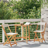 Bistro Set with Cushion 3 pcs Oil Natural Solid Acacia Wood - Top-Down View