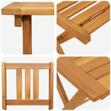 Bistro Set Folding 3 pcs Oil Natural Solid Acacia Wood