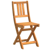 Bistro Set Folding 3 pcs Oil Natural Solid Acacia Wood - Rear View