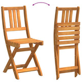 Bistro Set Folding 3 pcs Oil Natural Solid Acacia Wood