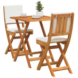 Bistro Set with Cushion 3 pcs Oil Natural Solid Acacia Wood