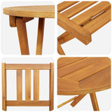 Bistro Set Folding 3 pcs Oil Natural Solid Acacia Wood