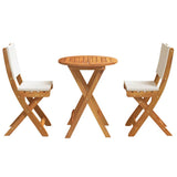 Bistro Set 3 pcs Brown Solid acacia wood - Close-Up Angle