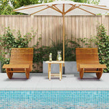 Rocking Sun Loungers 2 pcs Brown 154 x 60 x 74 cm - Side View