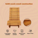 Lounger 2-person 2 pcs Brown 154 x 60 x 74 cm Solid Acacia Wood - Low Angle