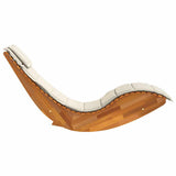 Rocking Sun Lounger with Cushion Solid Wood Acacia - Rear View