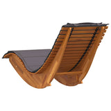 Rocking Sun Lounger with Cushion Solid Wood Acacia - 45-Degree Angle