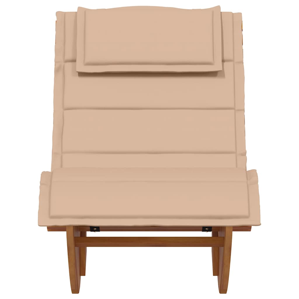 Rocking Sun Lounger with Cushion Solid Wood Acacia