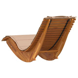 Rocking Sun Lounger with Cushion Solid Wood Acacia - Rear View