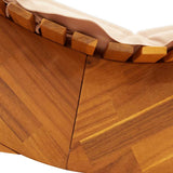 Rocking Sun Lounger with Cushion Solid Wood Acacia - Close-Up Angle