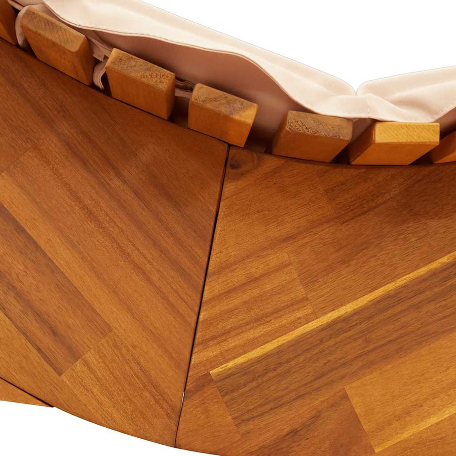 Rocking Sun Lounger with Cushion Solid Wood Acacia