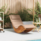 Rocking Sun Lounger with Cushion Solid Wood Acacia