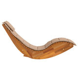 Rocking Sun Lounger with Cushion Solid Wood Acacia - Rear View