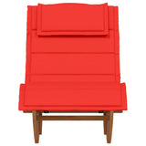 Rocking Sun Lounger with Cushion Solid Wood Acacia