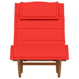 Rocking Sun Lounger with Cushion Solid Wood Acacia - Top-Down View