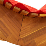 Rocking Sun Lounger with Cushion Solid Wood Acacia - Close-Up Angle