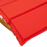 Rocking Sun Lounger with Cushion Solid Wood Acacia - Low Angle