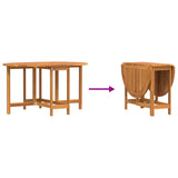 Garden Table Folding Brown 110 x 60 x 72 cm Solid Acacia Wood - Close-Up Angle