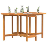 Garden Table Folding Brown 110 x 60 x 72 cm Solid Acacia Wood - Front View