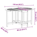 Garden Table Folding Brown 110 x 60 x 72 cm Solid Acacia Wood - Low Angle