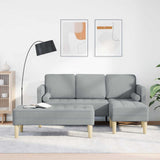 Sofa Set 2 pcs Light Grey Polyester