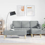 Sofa Set 2 pcs Light Grey Polyester