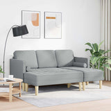 Sofa Set 2 pcs Light Grey Polyester - Side View