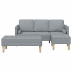 Sofa Set 2 pcs Light Grey Polyester
