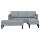 Sofa Set with Cushion 2 pcs Light Grey Polyester - 45-Degree Angle