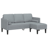 Sofa Set with Cushion 2 pcs Light Grey Polyester