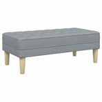 Sofa Set 2 pcs Light Grey Polyester