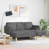 Sofa Set 2 pcs Dark grey 173 x 131 x 67 cm Fabric - Side View