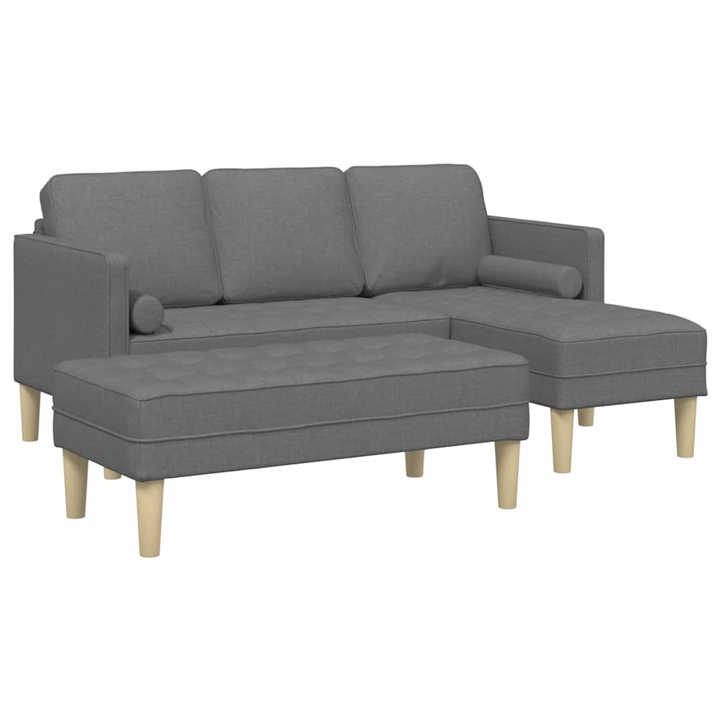 Sofa Set 2 pcs Dark grey 173 x 131 x 67 cm Fabric