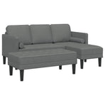 Sofa Set 2 pcs Dark Grey Polyester