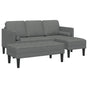 Sofa Set 2 pcs Dark Grey Polyester