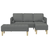 Sofa Set 2 pcs Dark grey 173 x 131 x 67 cm Fabric - Top-Down View
