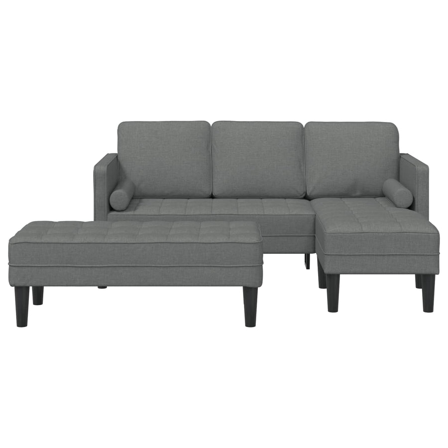 Sofa Set 2 pcs Dark Grey Polyester