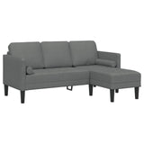 Sofa Set with Cushion 2 pcs Dark Grey Polyester