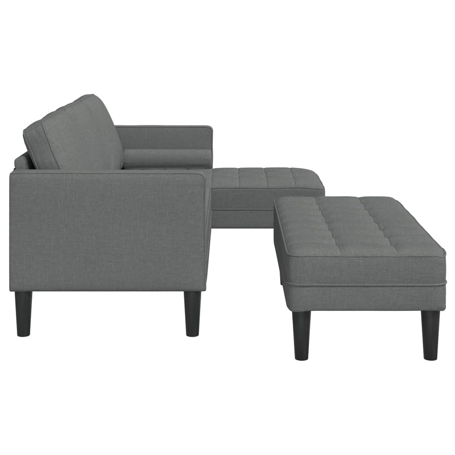 Sofa Set 2 pcs Dark Grey Polyester