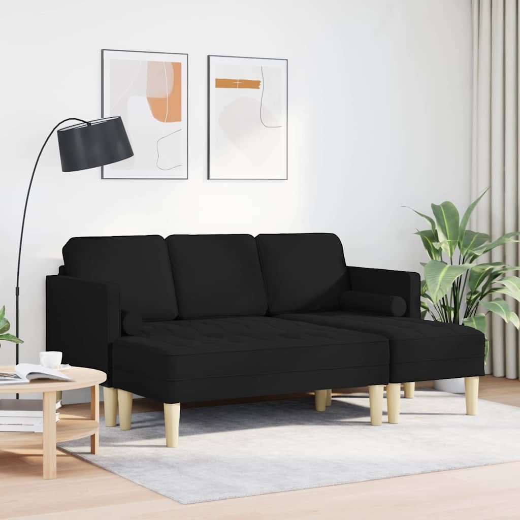 Sofa Set 2 pcs Black 173 x 131 x 67 cm Fabric
